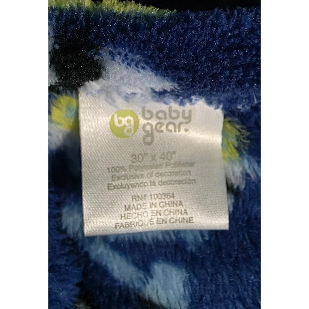 Baby Gear Navy Blue Construction Truck Fleece Baby Blanket 30x40